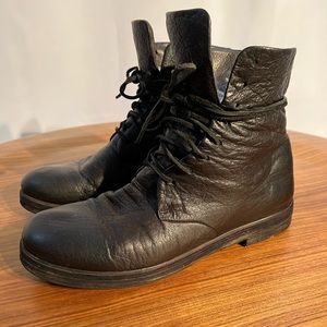 Mens Marsell soft black leather lace up boots. Size 45/ us 12